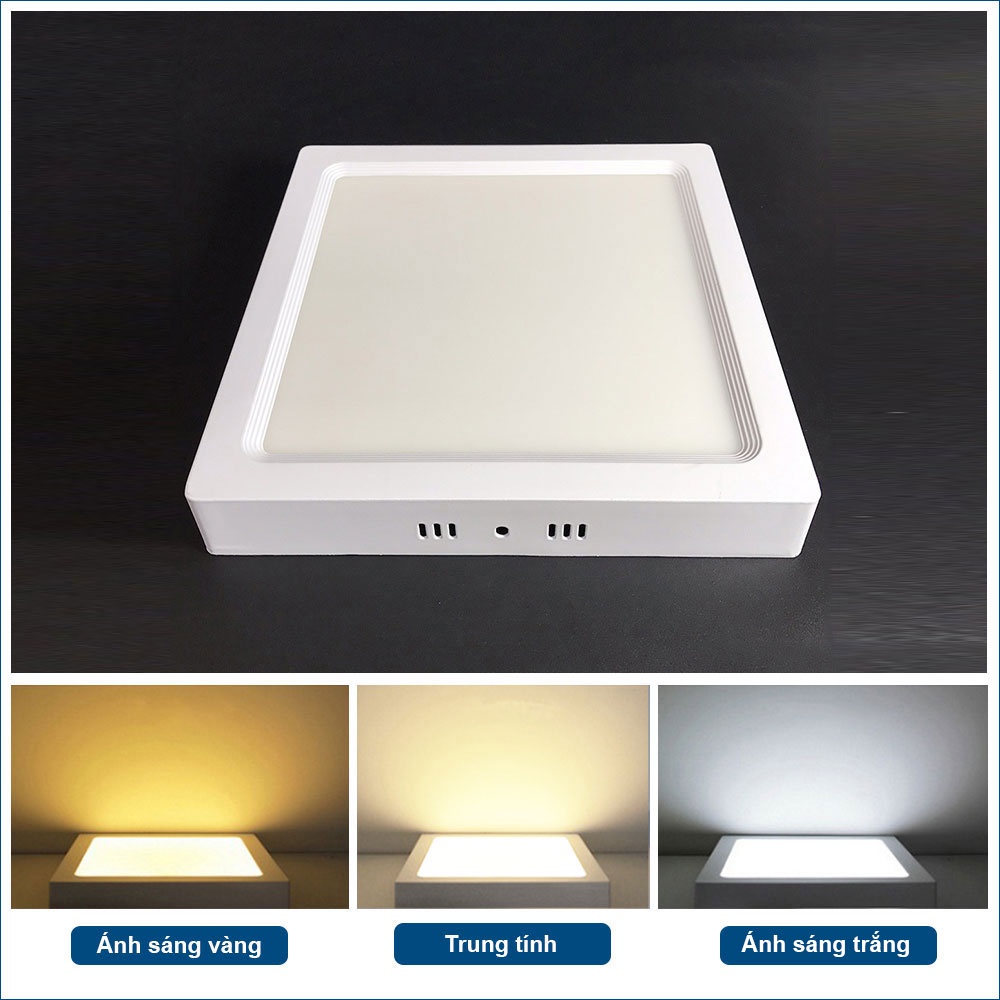 Đèn Ốp Trần Vuông Công Suất 6W, 12W, 18W, 24W Haledco -  Đèn Ốp Trần Phòng Khách, Phòng Ngủ, Ban Công Bảo Hành 12 Tháng