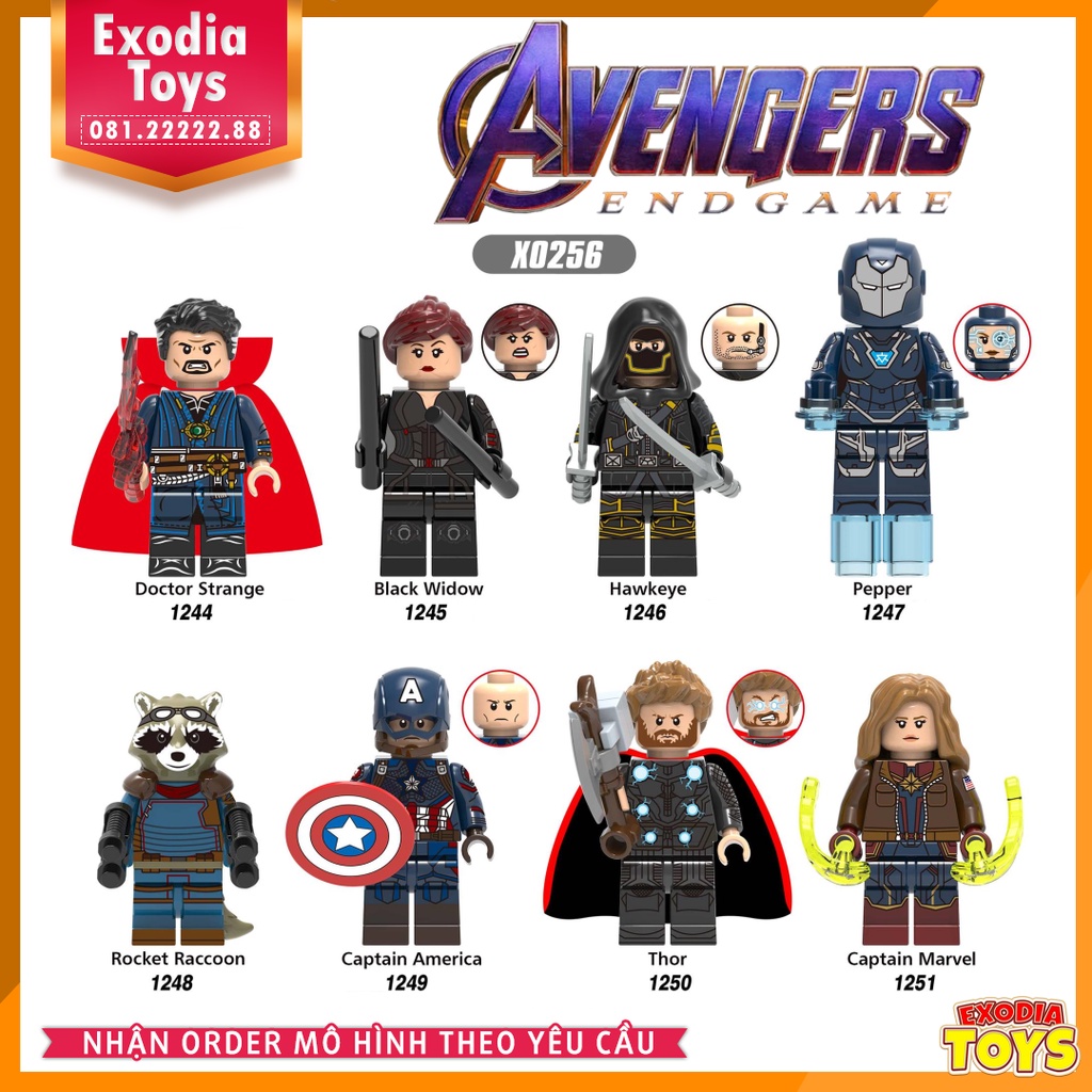 Xếp hình Minifigure Marvel Biệt đội siêu anh hùng Avengers Endgame - Đồ Chơi Lắp Ghép Sáng Tạo - X0256