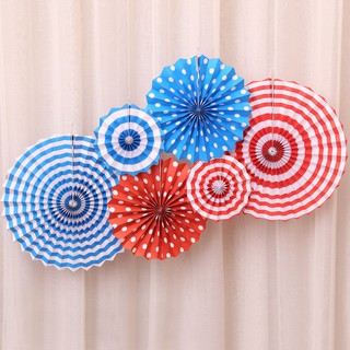 Bộ trang trí quạt giấy set 6 cái trang trí tiệc lớp học