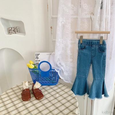 Quần jean ống loe co giãn phong cách Hàn Quốc thời trang cho bé gái