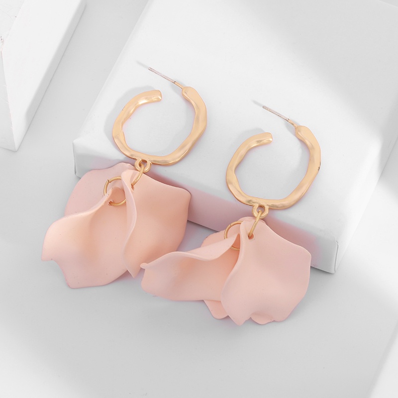 Bông Tai Hình Cánh Hoa 3 Màu Bằng Hợp Kim Acrylic Phong Cách Hàn Quốc Ngọt Ngào Thời Trang Cho Nữ OG074