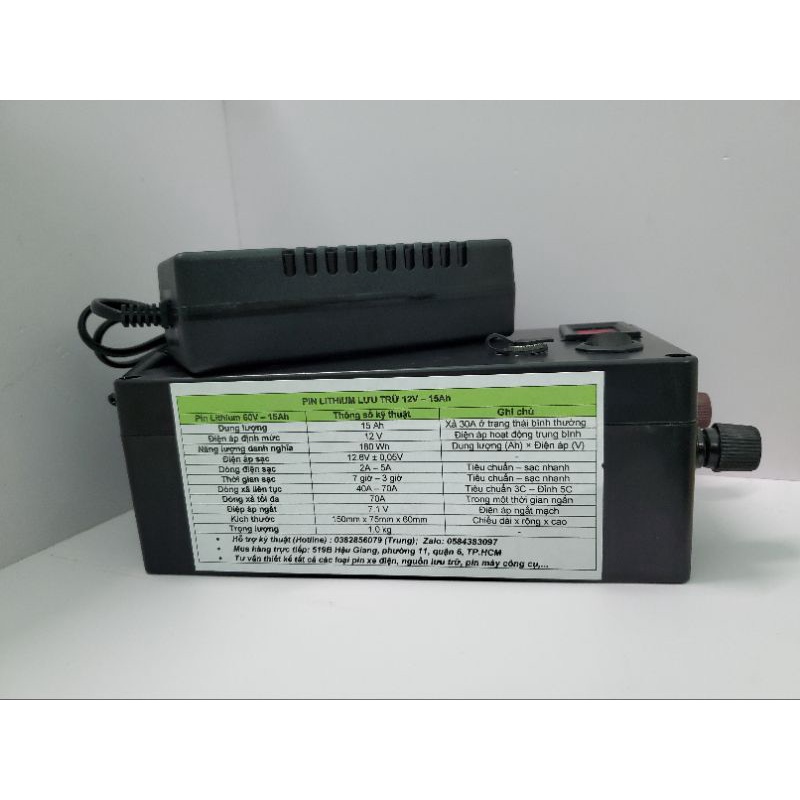 Pin Lithium ion 12V 20Ah  dòng xả cao 100A UD kích, lưu trữ, nguồn dự phòng dòng xả caoSamsung 20R chính hãng