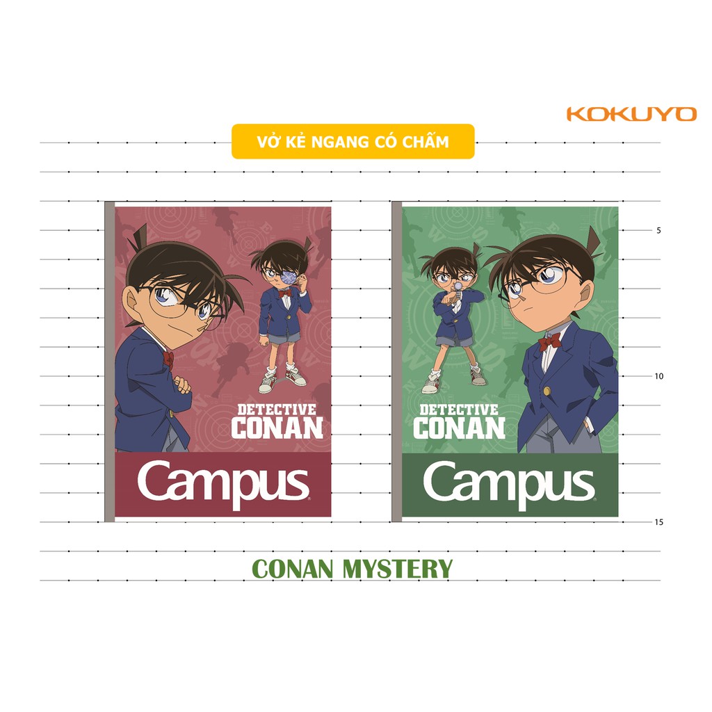 Vở kẻ ngang 200 trang Campus B5 Conan Mystery Bìa vở trẻ trung, bắt mắt và là thiết kế độc quyền của Campus.