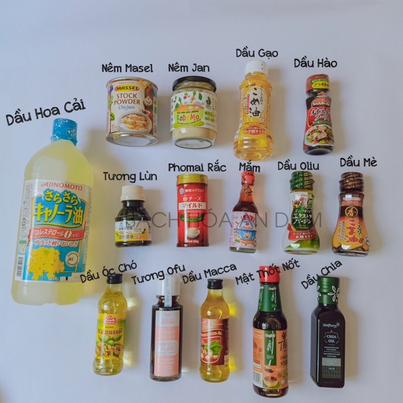 Dầu Mè, dầu Olive, dầu hạt óc chó , hạt Macca, dầu Gạo cho bé ăn dặm