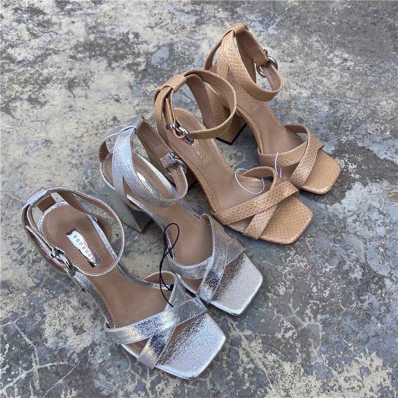 {Sẵn} Sandal nữ cao gót Top-shop quai đan chéo TQXK G5