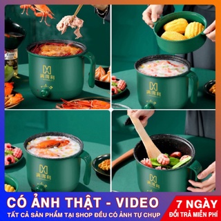 Nồi Lẩu Mini,Nồi Đa Năng Nấu Cơm Có Tay Cầm 1,8cm - 2 Nấc Nhiệt Kèm Giá Hấp 💖  - BNK Mart