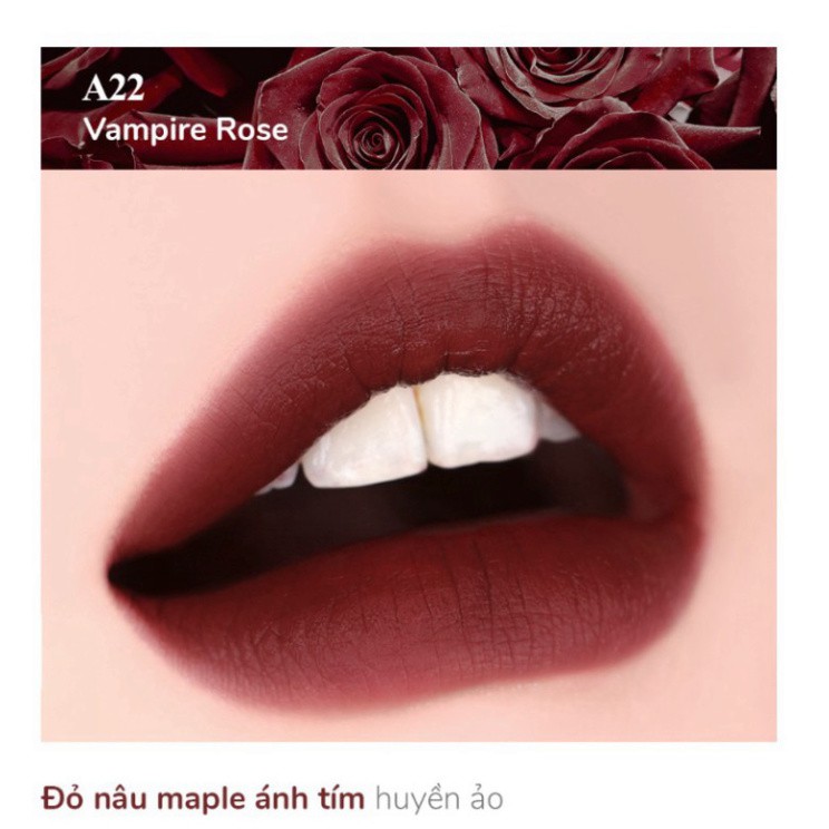 [Auth Hàn] Son Kem Lì Black Rouge A22 Màu Đỏ Nâu Tím Maple Version 4 Vampire Rose D99
