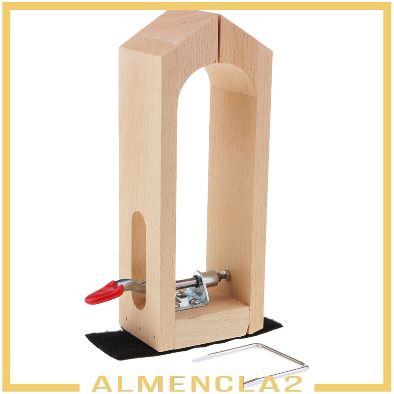 [ALMENCLA2] Handmade Beach Wood Leather Working Stitching Clamp Craft Table Desktop Tool