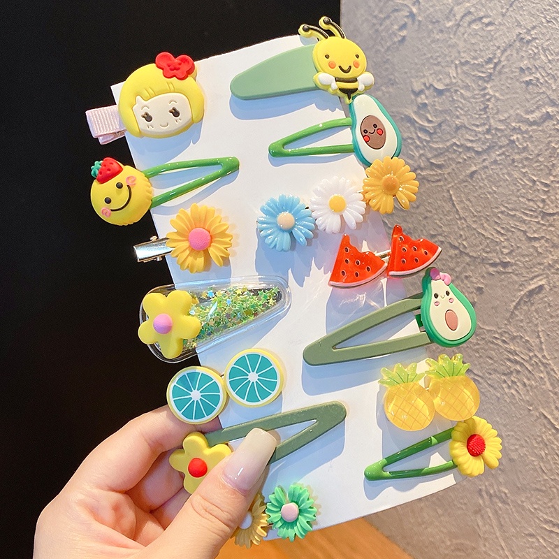 Set 2021 Kẹp Tóc Màu Sắc Ngọt Ngào Cho Bé Gái