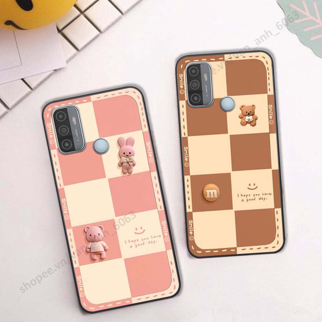 Ốp lưng Oppo A53 hình gấu, kẹo dễ thương cute