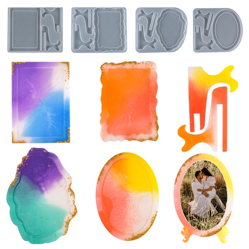 Khuôn Silicone Hình Oval/Chữ Nhật Dùng Làm Khung Ảnh Trang Trí Nhà Cửa