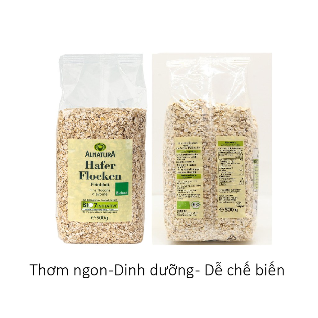 Yến mạch Đức Hafer Flocken túi 500g cán vỡ, cán dẹt cho bé ăn dặm, giảm cân, người bị tiểu đường Golovinshop | BigBuy360 - bigbuy360.vn