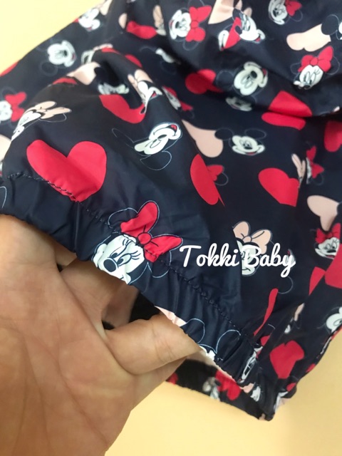 Áo gió 2 lớp hình Mickey cho bé gái dư xịn