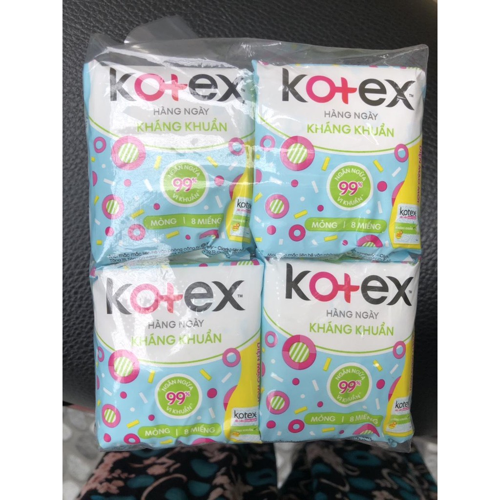 Combo 8 Gói Băng Vệ Sinh Kotex Hàng Ngày Hương Tự Nhiên Kháng Khuẩn