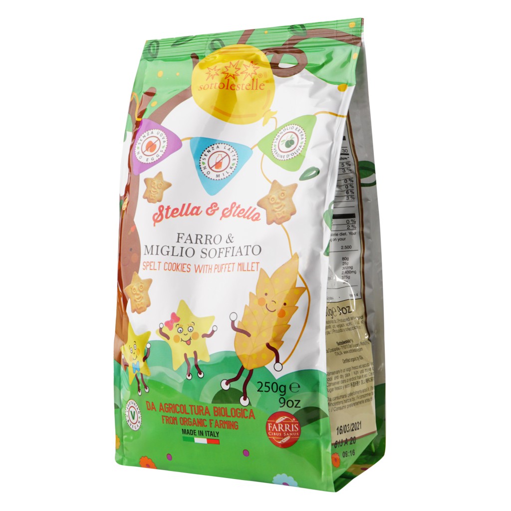 Bánh quy táo cà rốt hữu cơ cho bé Sottolestelle 300g