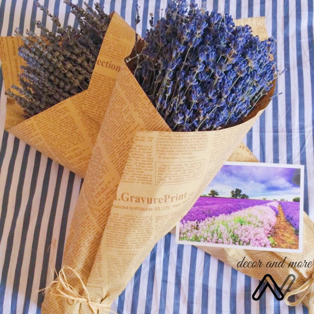 Hoa khô lavender thơm dịu, Hoa oải hương bó 30 cành trang trí decor nhà cửa