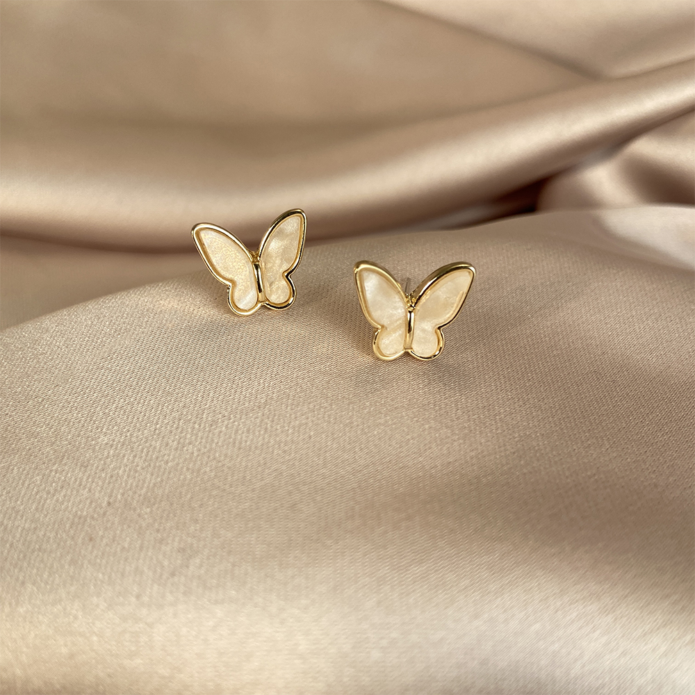 Đôi Bông Tai Mạ Bạc 925 Hình Bướm Xinh Xắn Cho Nữ