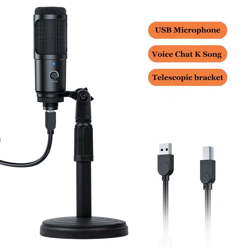 Bộ ngưng tụ USB Micrô Ghi âm Âm thanh Truyền trực tuyến Micrô Cardioid Studio Vocals Phát sóng Mic cho PC Trò chuyện bằng giọng nói