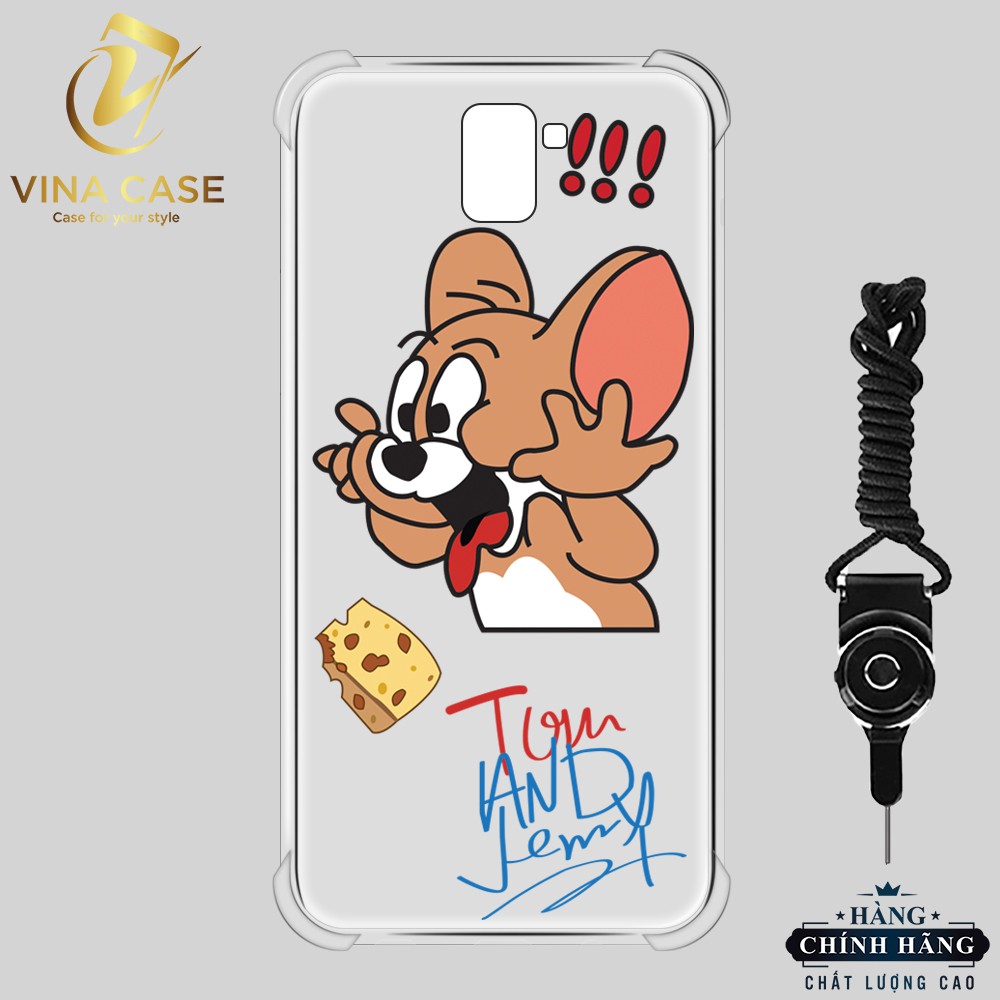 Ốp lưng Samsung J6 2018 Tom And Jerry chống sốc trong(sản phẩm có 8 mẫu)-Tặng kèm dây đeo điện thoại