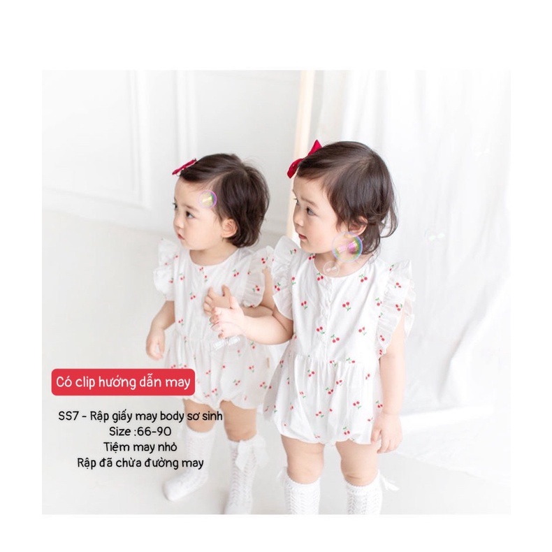SS7- Rập giấy may romper cánh tiên sơ sinh