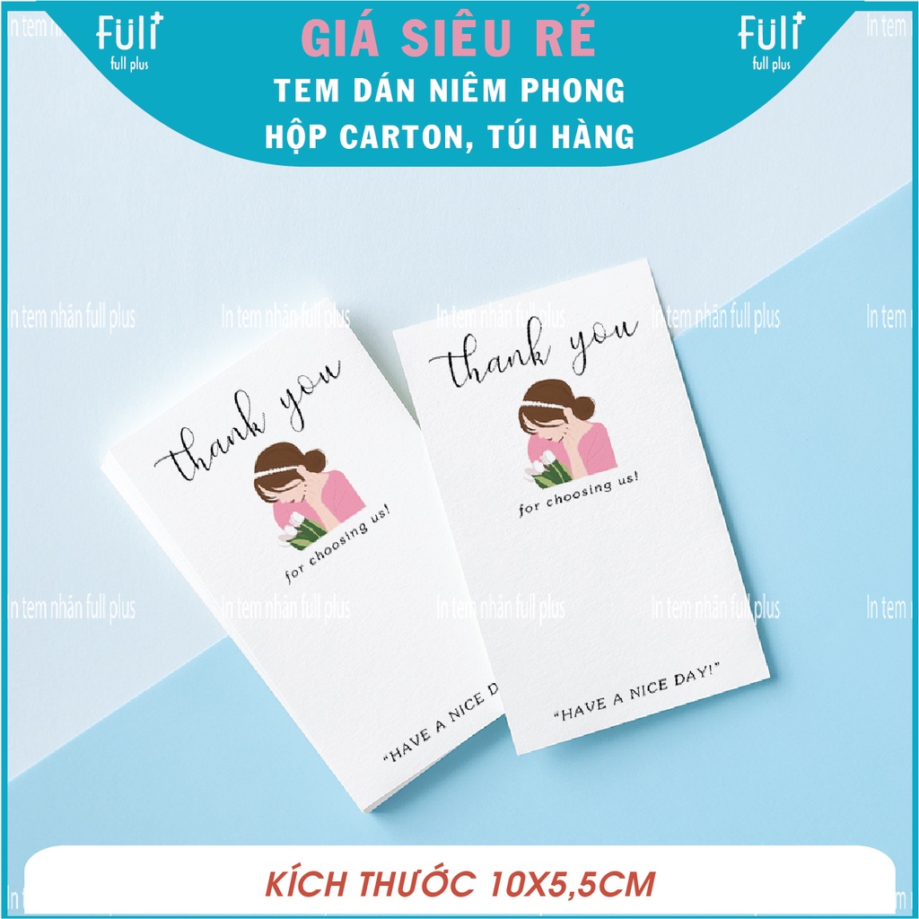 Tem niêm phong, tem dán vỏ hộp đóng hàng, tem Thank You dán hộp