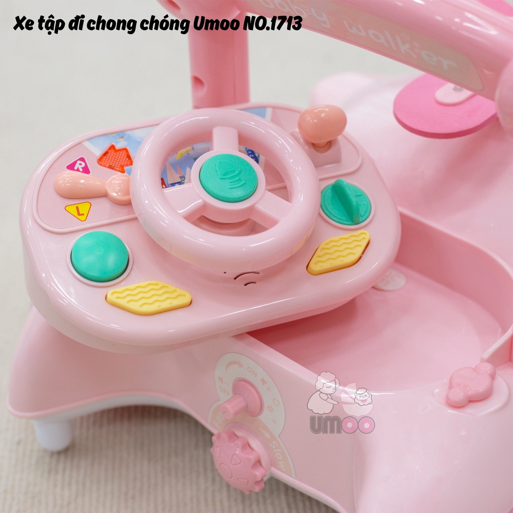 Xe Tập Đi Chong Chóng Umoo NO.1713 Cho Bé Mẫu Mới 2023, Xe Đẩy Tập Đi Thiết Kế Hình Ô Tô Siêu Kute Hàng Chính Hãng