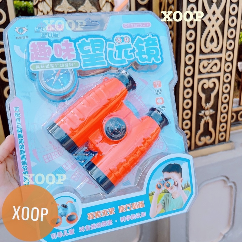Đồ chơi ! Ống nhòm kèm la bàn 2 màu xanh,cam cho bé