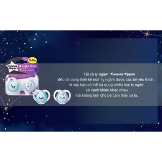 Ty ngậm dạ quang Tommee Tippee 0-6 tháng vỉ 2 cái