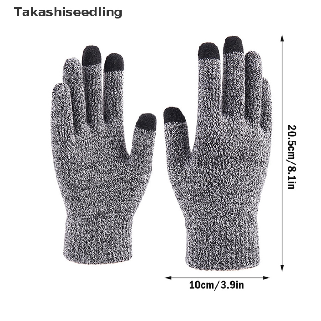 Găng Tay Dệt Kim Lót Nhung Giữ Ấm Có Thể Chạm Màn Hình Cảm Ứng Thời Trang Unisex