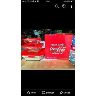 bộ thố CoCa cola thuỷ tinh đựng thức ăn