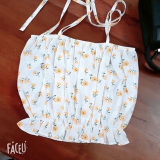Áo 2 dây croptop hoa nhí