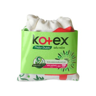 Băng vệ sinh Kotex Thảo dược siêu mềm siêu mỏng cánh gói 4 miếng