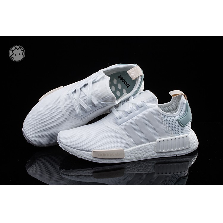 【Bắn thật】Adidas NMD_R1 BY3033 trắng xanh bạc hà chạy bộ nữ