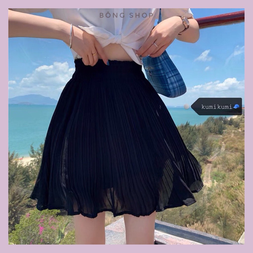 Chân Váy Ngắn Dập Xếp Ly Dáng Xòe Màu Đen | BigBuy360 - bigbuy360.vn