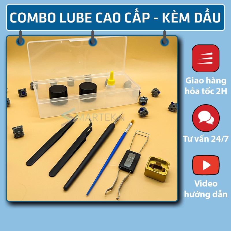 [Tặng Hộp Đựng] Bộ dụng cụ lube switch phím cơ | Kit Lube | Lube Tools - Set dụng cụ cơ bản, nâng cao - Full Option