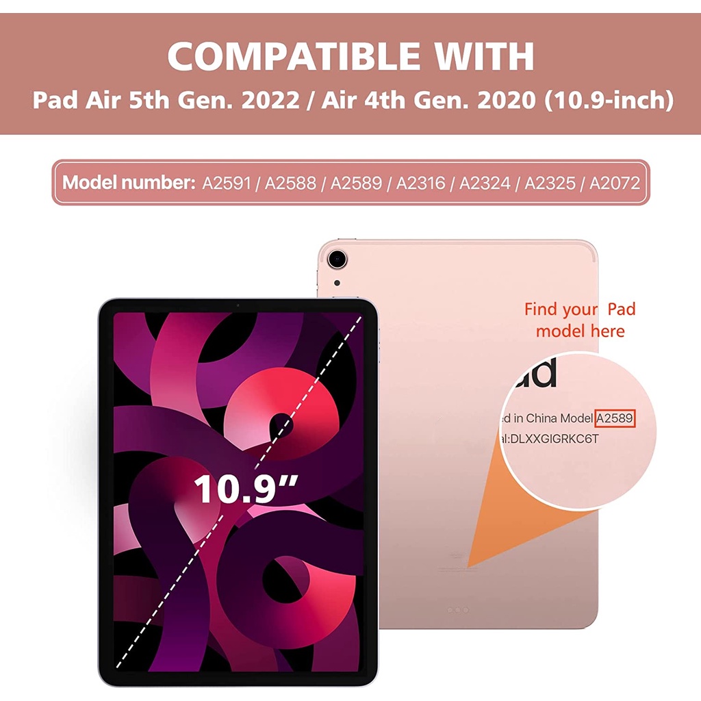 Moko Ốp điện thoại Chất Liệu PC Cho iPad Air 5th / 4th Generation 2022 / 2020 10.9 Inch
