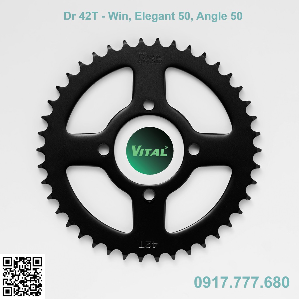 Dĩa tải và nhông cho xe Dream. Future, Win, Elegant 50 (38T- 43T) Chính hãng VITAL Thái Lan