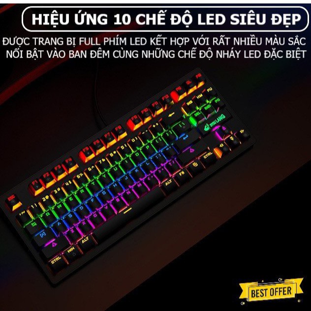 Bàn Phím Cơ Máy Tính Crack K2 PRO Led RGB 10 Chế Độ Khác Nhau, Chơi Game Dùng Văn Phòng Cực Đã