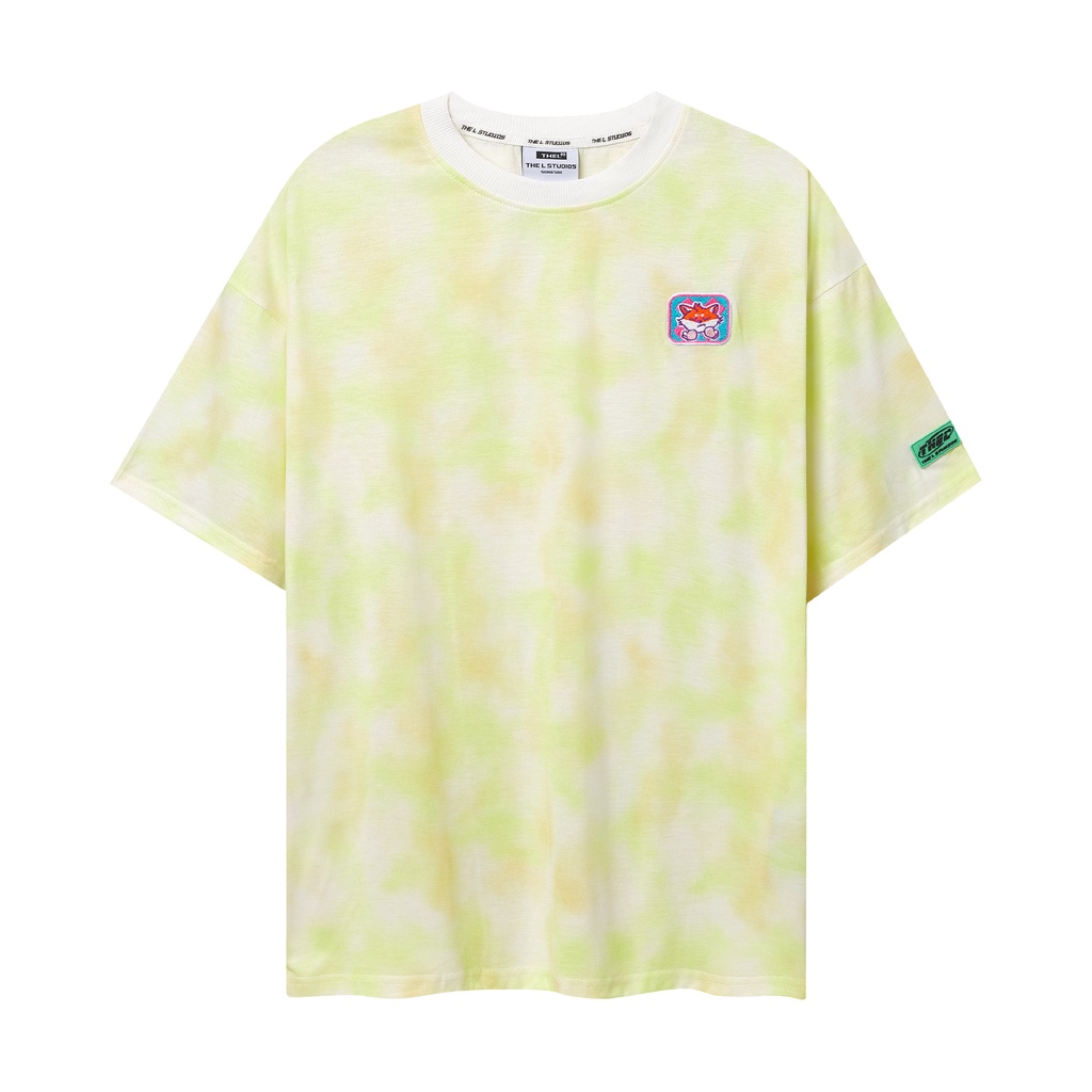 Thelstudios - Áo Thun Unisex Họa Tiết Tie Dye Loang Màu Thêu Foxie