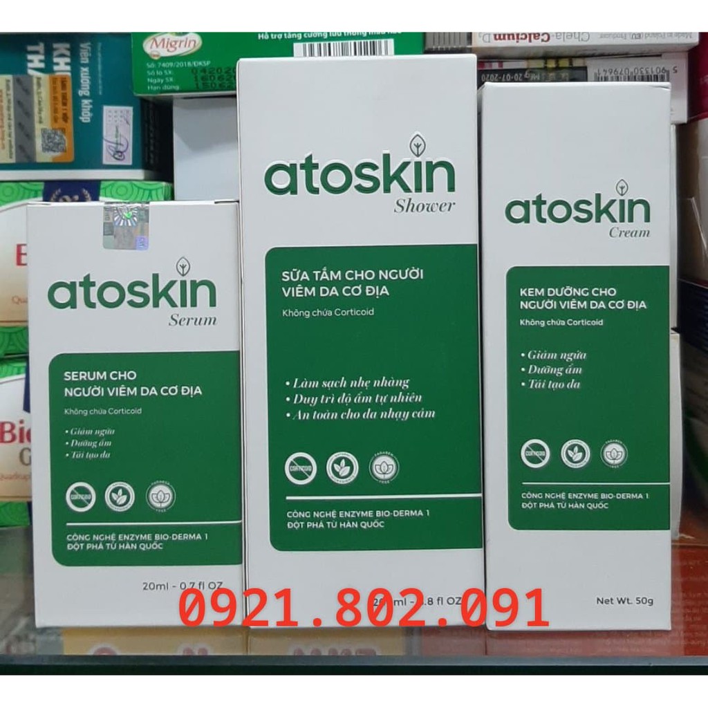 (trọn bộ)  atoskin - hỗ trợ  da cơ địa