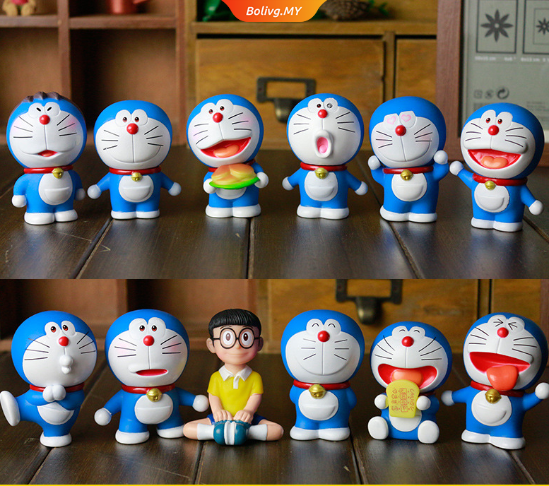 Set 6 Mô Hình Đồ Chơi Nhân Vật Trong Phim Hoạt Hình Doraemon & Nobita Nobi 7cm