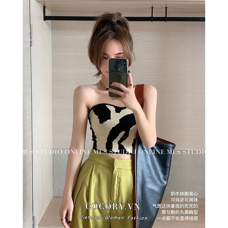 Cocory vn Áo ống không tay thời trang mùa hè cá tính dành cho nữ