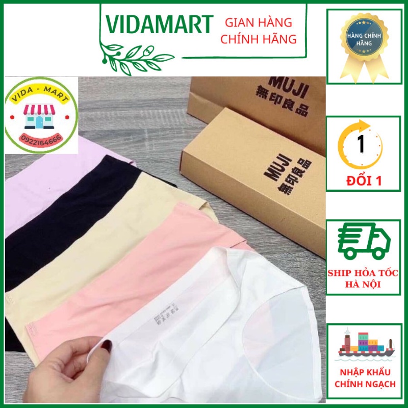 Sét 5c Quần Lót Muji Nữ Đúc Trơn Xuất Nhật Thông Hơi , Thoáng Mát và Nhất Là Mềm Mại, Ko Viền (SP002291)