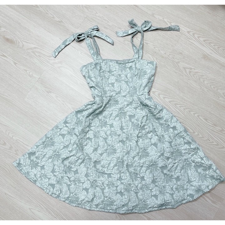 Đầm 2 dây from xòe khóa kéo phía sau chất vải Xốp Hoa dày bao chất Hàng Y Hình + Clip Chính Chủ