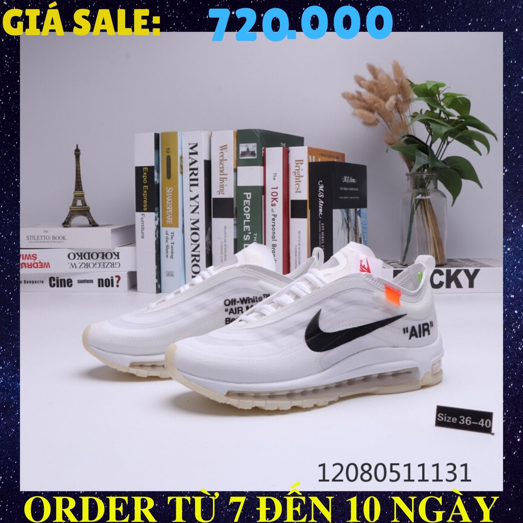 🌟FULLBOX🌟ORDER🌟SALE 50%🌟ẢNH THẬT🌟 Khaki24 Nike Air max 97 ow off white AM97 🌟GIÀY NAM NỮ
