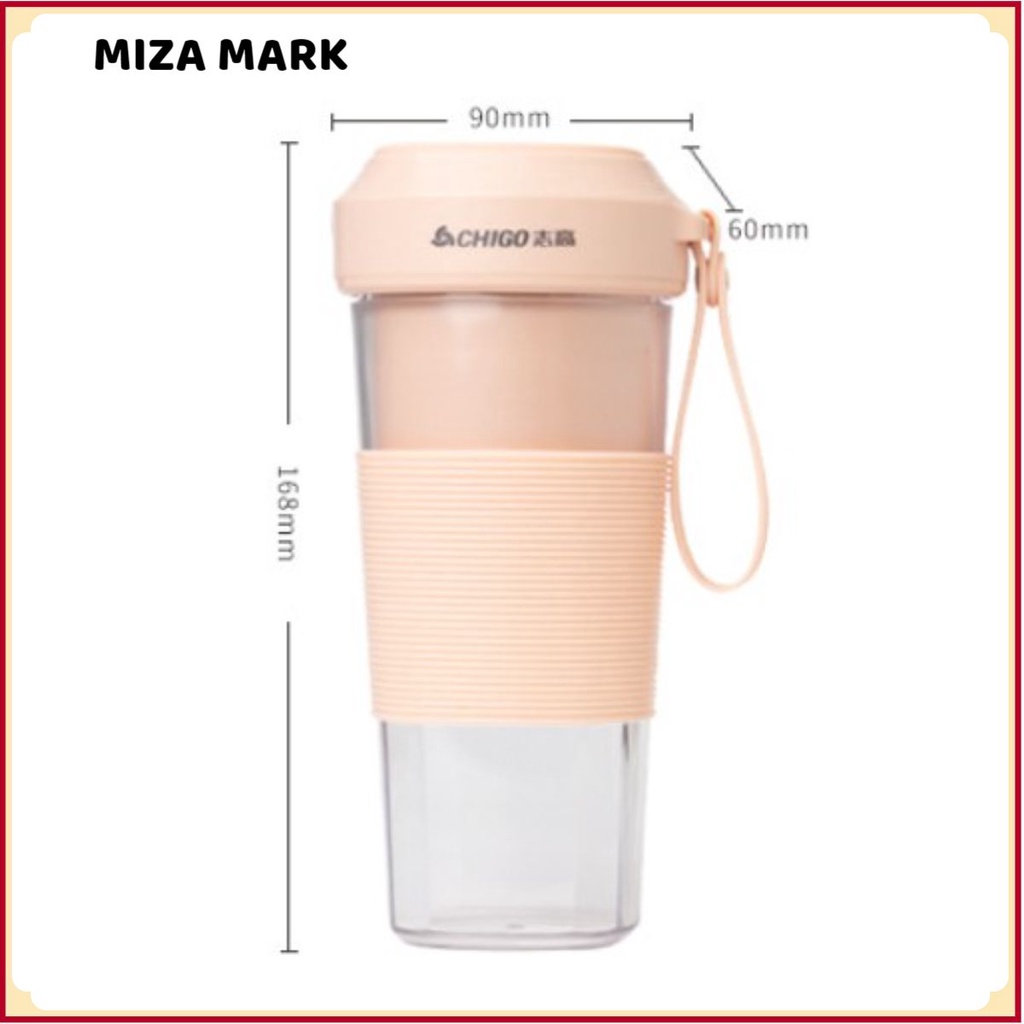 Máy xay sinh tố Chigo mini cầm tay tiện dụng, dung tích 300ml, 4 lưỡi dao
