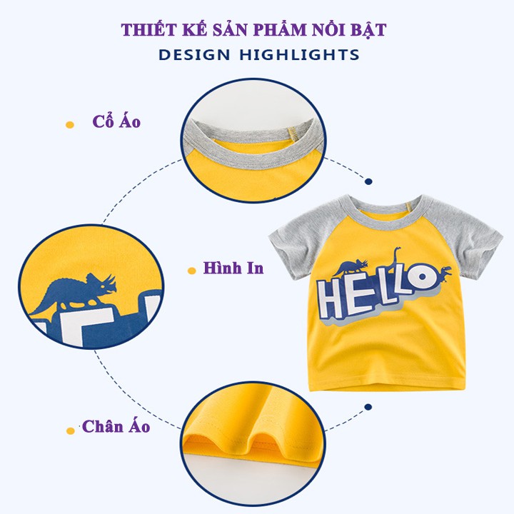 Áo bé trai 27Kids in hình nghộ nghĩnh áo thun cho bé từ 1 đến 8 tuổi chất 100% cotton bông tự nhiên hàng xuất khẩu âu mỹ