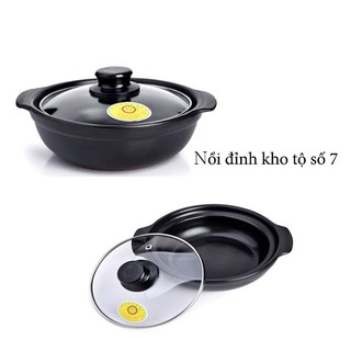 Nồi Đất Nắp kính 7"