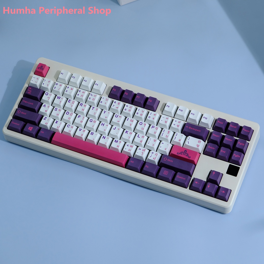 Humha THAI keycap PBT Chất Liệu Nhuộm Màu Họa Tiết Cherry profile Cá Tính Cho Bàn Phím Cơ