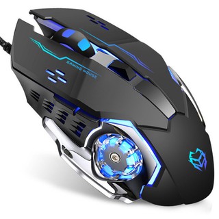[GIÁ HỦY DIỆT] Chuột Gaming FREE WOLF V5 led 7 màu cực đẹp chuyên game, dây siêu bền